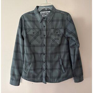 Dixxon Flannel Company Dakota Womens Jacket Snap Button Shacket Small Grey Plaid